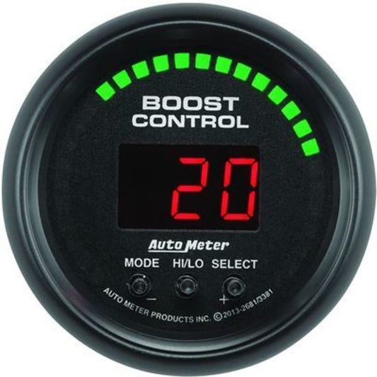 AutoMeter AU2681 Boost Controller Z-Series Dual Stage 0-30 PSI. Elecal 2-1/16" Black Face Black Bezel