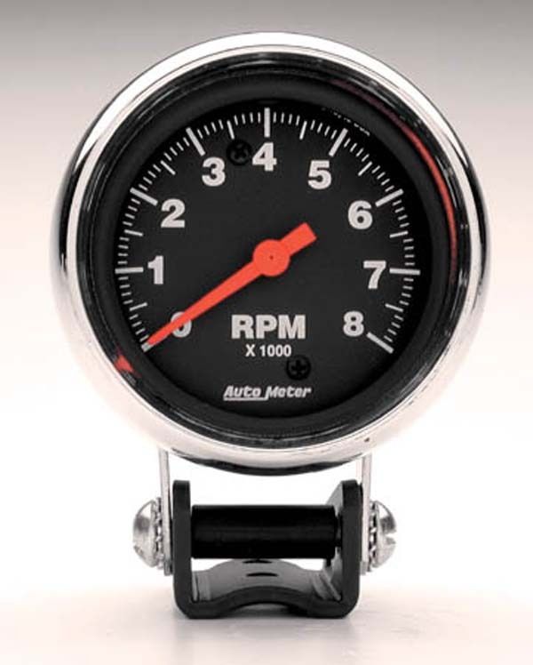 AutoMeter AU2893-1 Traditional Chrome 2-5/8" Mini Elec Tachometer 0-8000RPM Au2893