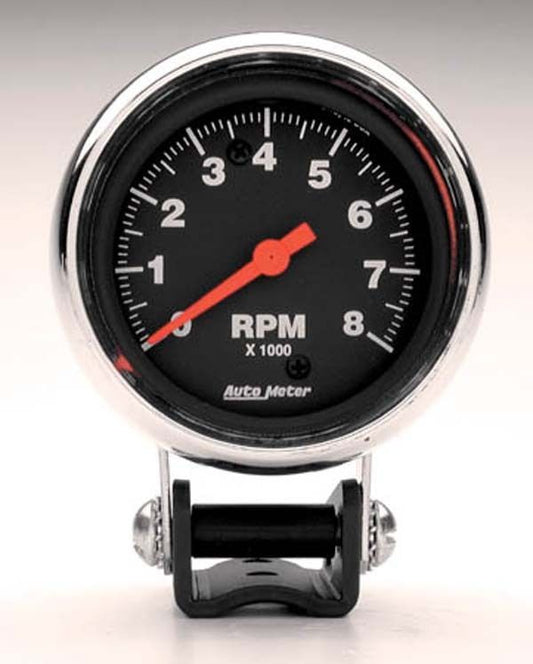 AutoMeter AU2893-1 Traditional Chrome 2-5/8" Mini Elec Tachometer 0-8000RPM Au2893