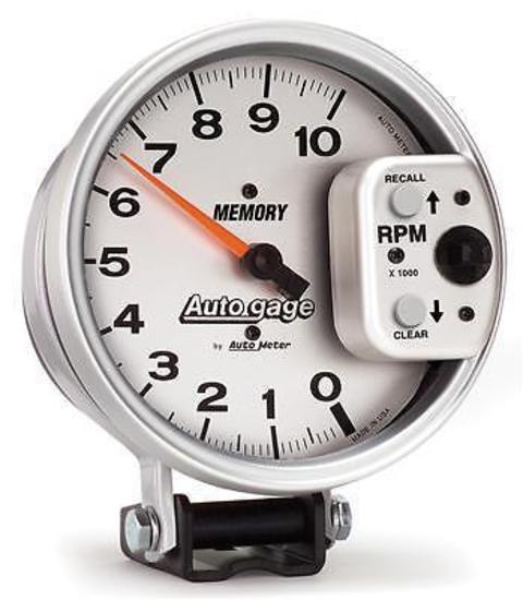 AutoMeter AU233907 Auto Gage 5" Tachometer with Memory 0-10000 RPM Silver