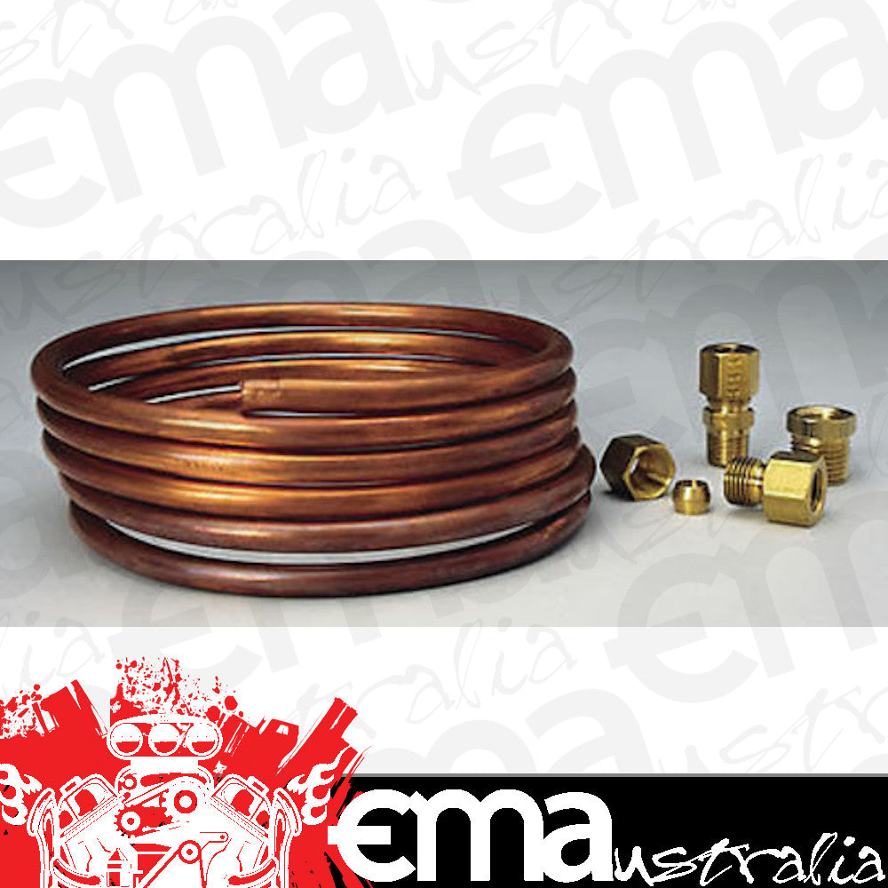 AutoMeter AU3224 1/8" Copper Tubing Kit 6Ft For Mech Pressure Gauges Au 3224