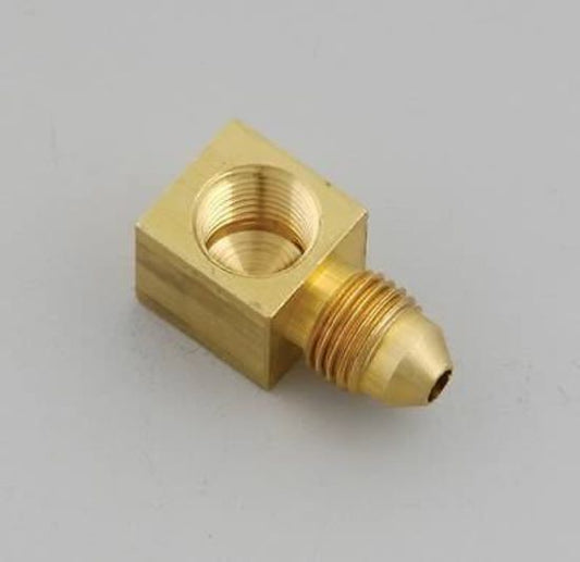 AutoMeter AU3270 Pressure Gauge Adaptor 1/8" Npt To -3 Flare 90???? Brass Au 3270