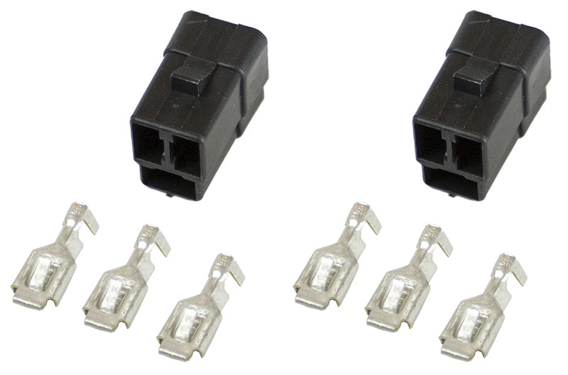 AutoMeter AU3298 Gauge Connectors 3 Terminal Sse Gauges 2-Pack