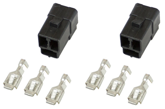 AutoMeter AU3298 Gauge Connectors 3 Terminal Sse Gauges 2-Pack