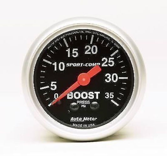 AutoMeter AU3304 Sport-Comp 2-1/16" Mech Boost Gauge 0-35 PSI