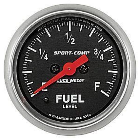 AutoMeter AU3310 Sport-Comp 2-1/16" Programmable Elec Fuel Level Gauge 0-280 OHMS