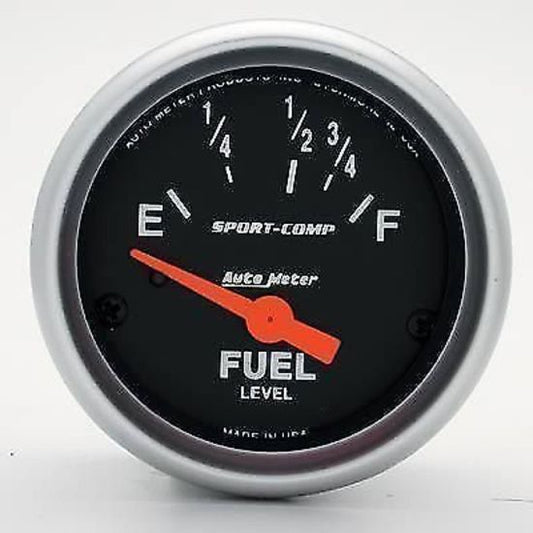 AutoMeter AU3318 Sport-Comp 2-1/16" Fuel Level Gauge 16 OHMS Empty 158 OHMS Full