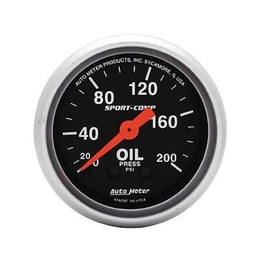 AutoMeter AU3322 Sport-Comp 2-1/16" Oil Pres. 0-200PSI