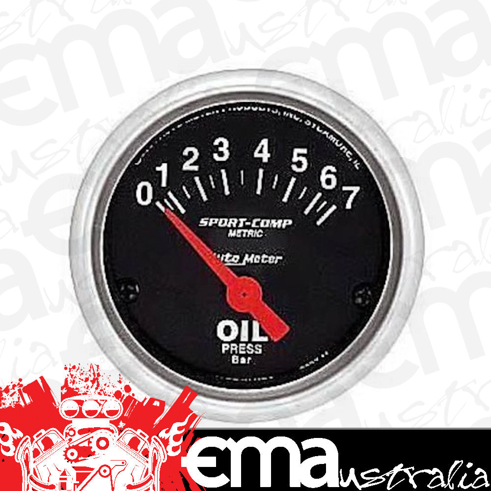 AutoMeter AU3327-M Sport-Comp 2-1/16" Elec Oil Pressure Gauge 0-7 Bar