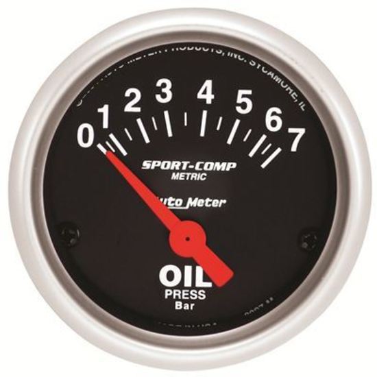 AutoMeter AU3327M Sport-Comp Oil Pressure 0-7 Bar 2-1/16" Analog Electrical