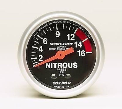 AutoMeter 3328 2-1/16" NITROUS PRESSURE, 0-2000 PSI, SPORT-COMP