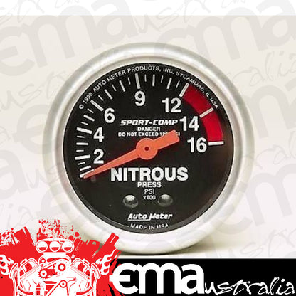 AutoMeter 3328 2-1/16" NITROUS PRESSURE, 0-2000 PSI, SPORT-COMP