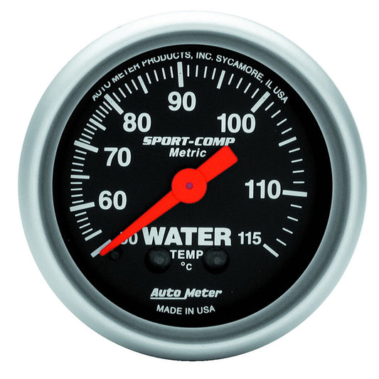 AutoMeter AU3332-M Sport-Comp Water Temp 50-115Ç÷C Gauge 2-1/16" Full Sweep Mech