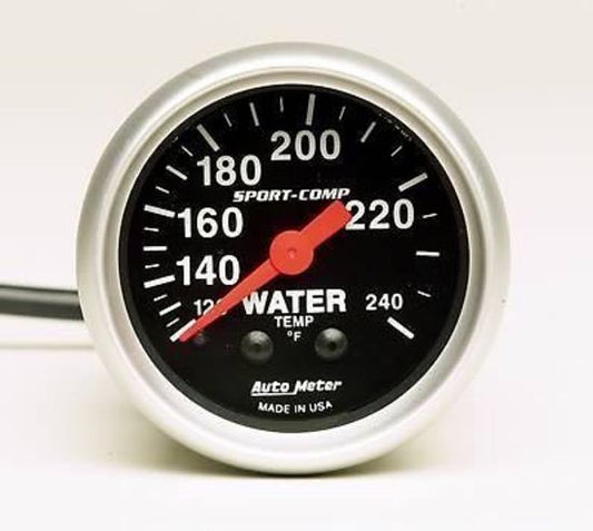 AutoMeter AU3333 Sport-Comp 2-1/16" Mech Water Temperature Gauge 120-240¶øF