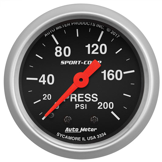 AutoMeter AU3334 Sport-Comp 2-1/16" Air Pressure Gauge Full Sweep