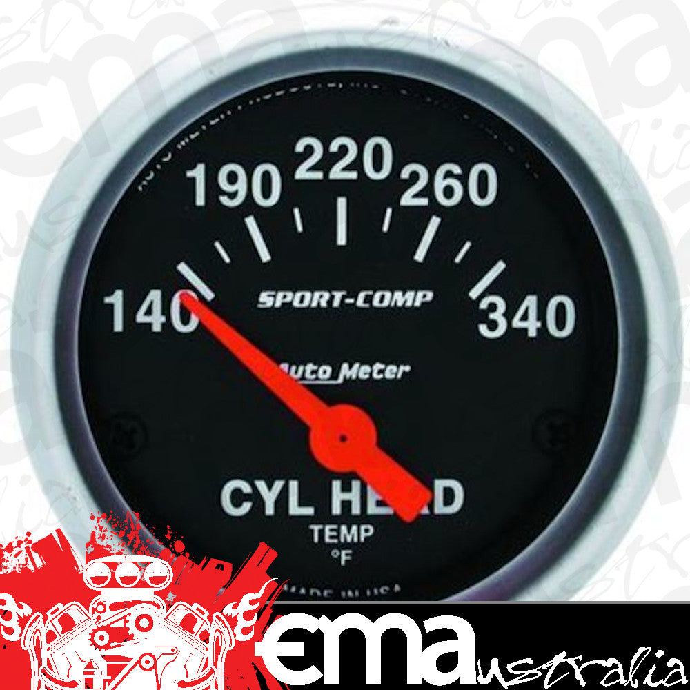 AutoMeter AU3336 Sport-Comp Cylinder Head Temp 140-340¶øF Gauge 2-1/16" Short Sweep