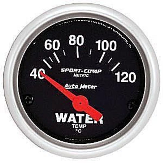 AutoMeter AU3337-M Sport-Comp 2-1/16 Metric Elec Water Temp Gauge 40-120¶øC