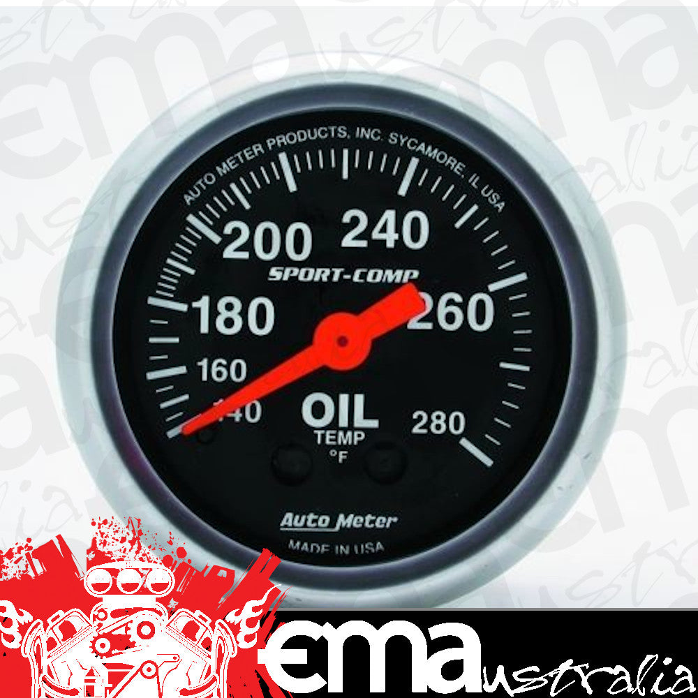 AutoMeter AU3341 Sport-Comp 2-1/16" Mech Oil Temp Gauge 140-280¶øF