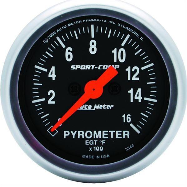 AutoMeter AU3343 Sport-Comp 2-1/16 Pyrometer Egt Gauge 0-1 600¶øF