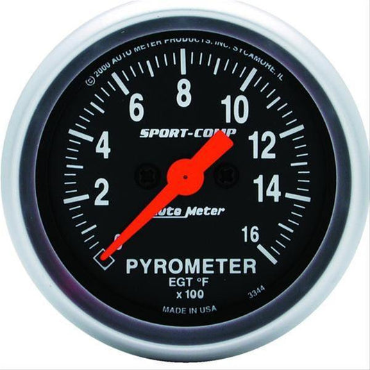 AutoMeter AU3343 Sport-Comp 2-1/16 Pyrometer Egt Gauge 0-1 600¶øF