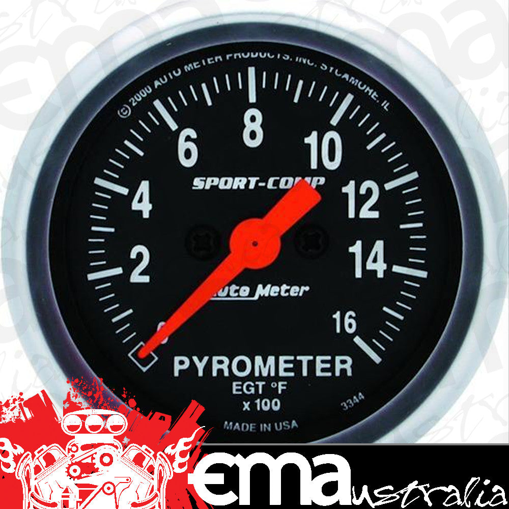 AutoMeter AU3343 Sport-Comp 2-1/16 Pyrometer Egt Gauge 0-1 600¶øF