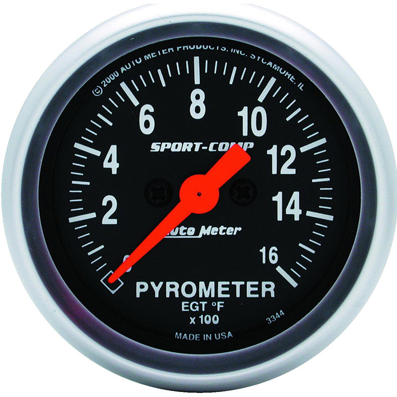 AutoMeter 3344 2-1/16" PYROMETER, 0-1600 F, SPORT-COMP