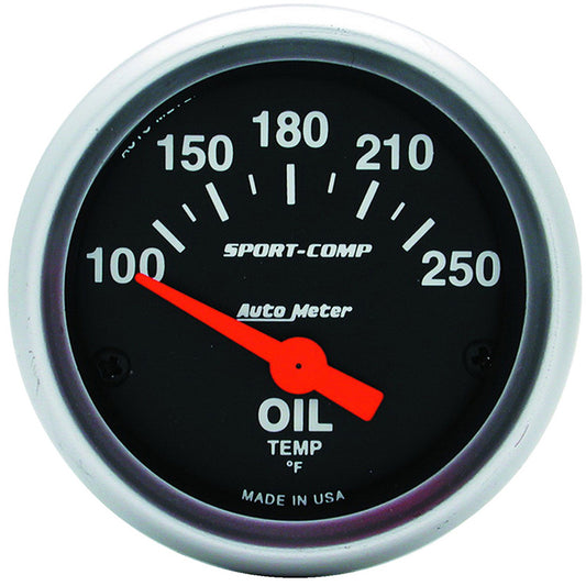 AutoMeter AU3347 Sport-Comp Oil Temperature Gauge 2-1/16" Short Sweep Elec 100-250¶øF