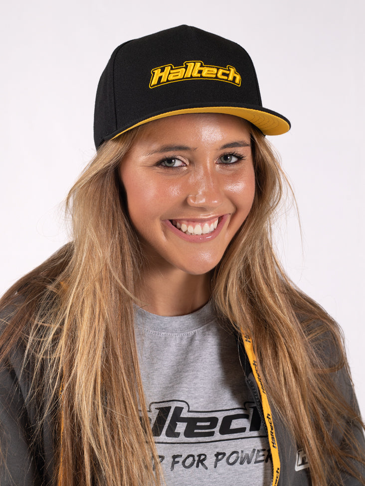 Haltech HT-301001 Snapback Cap - Black & Yellow