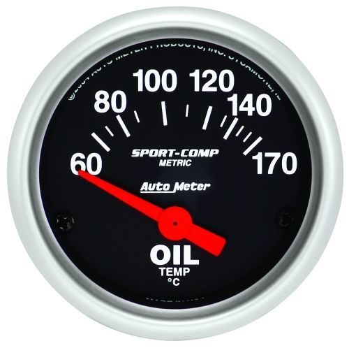 AutoMeter AU3348-M Sport-Comp 2-1/16" Elec Oil Temperature Gauge 60-170¶øC