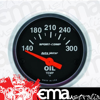 AutoMeter 3348 2-1/16" OIL TEMPERATURE, 140-300 F, SPORT-COMP