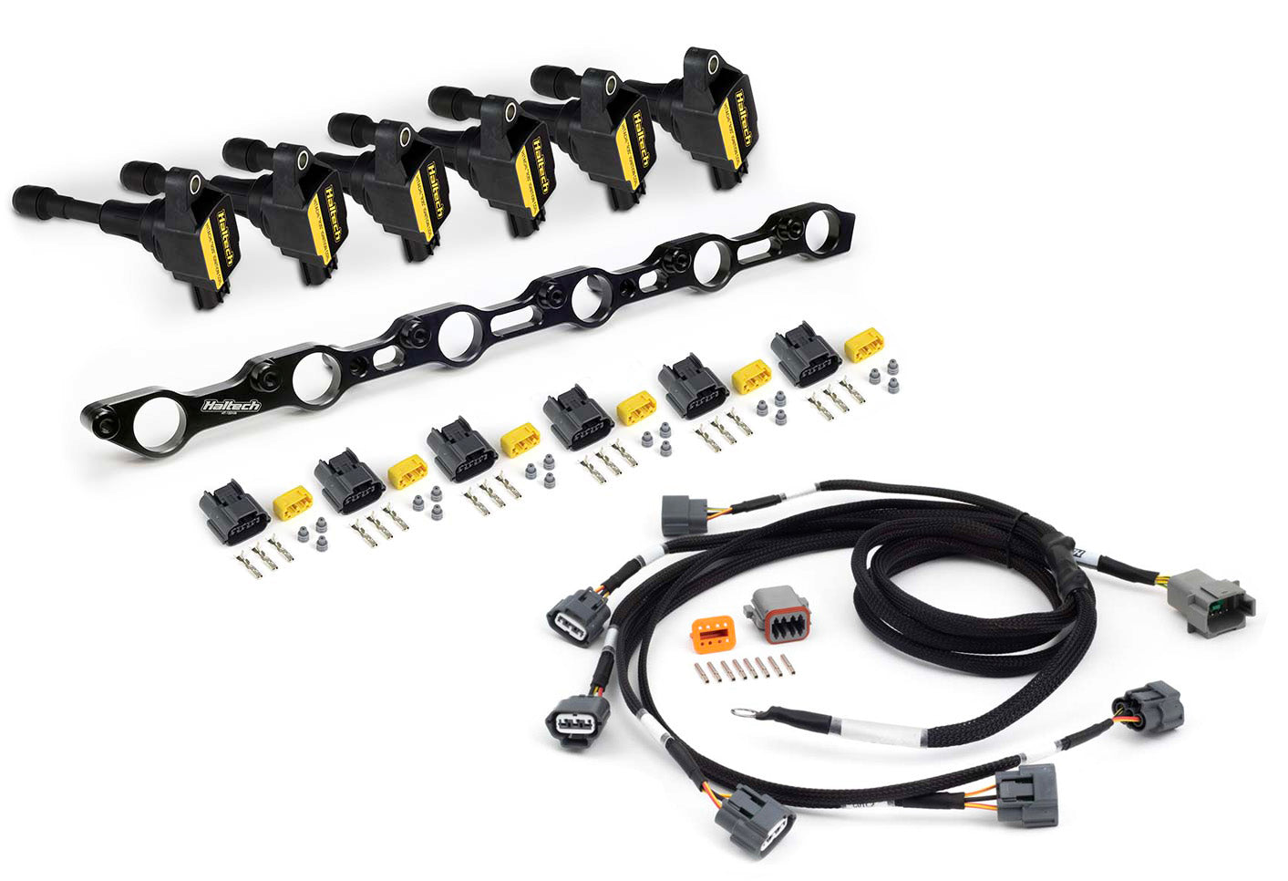 Haltech HT-120201 R35 Coil Conversion Kit for Toyota JZ- Includes bracket , coils, connectors and harness