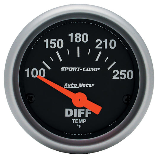 AutoMeter AU3349 Sport-Comp Differential Temp  100-250¶øF Gauge 2-1/16" Short Sweep Elec