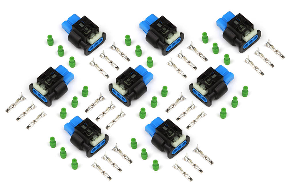 Haltech HT-030403 Plug and Pins Only - Ford Coyote 2nd Generation Ignition Coil Plugs - 2015-2017 (Set of 8)