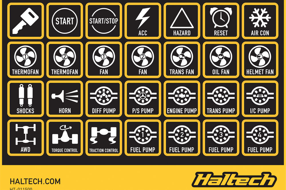 Haltech HT-011500 Keypad Label Set