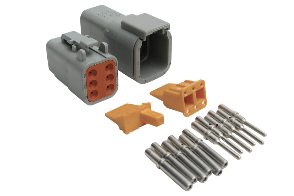 Haltech HT-031015 Plug and Pins Only - Matching Set Deutsch DTM-6 Connectors (7.5 Amp)