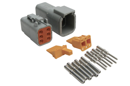 Haltech HT-031015 Plug and Pins Only - Matching Set Deutsch DTM-6 Connectors (7.5 Amp)