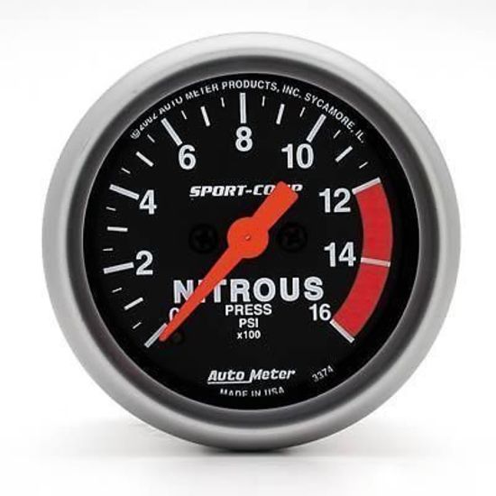 AutoMeter AU3374 Sport-Comp 2-1/16" Elec Nitrous Pressure Gauge 0-1600 PSI