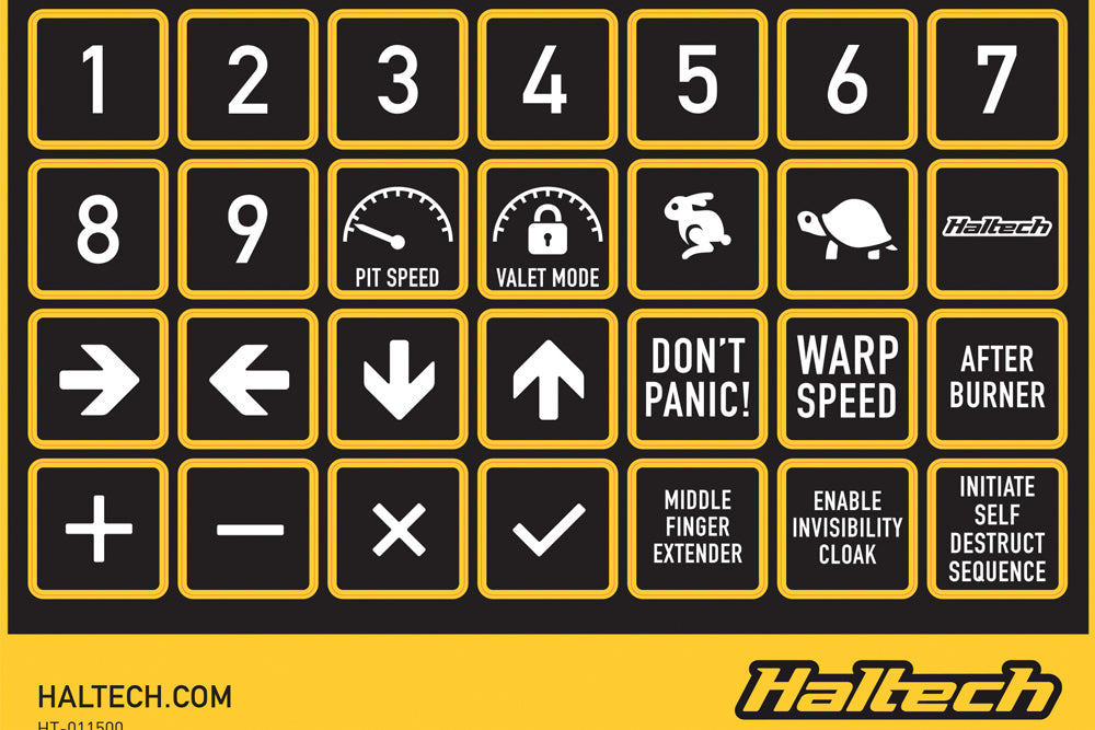 Haltech HT-011500 Keypad Label Set
