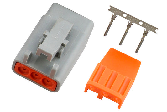 Haltech HT-031001 Plug and Pins Only - Male Deutsch DTM-3 Connector (7.5 Amp)