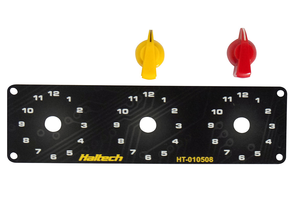 Haltech HT-010510 Triple Switch Panel Kit - includes Yellow & Red knobs