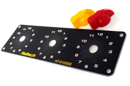 Haltech HT-010510 Triple Switch Panel Kit - includes Yellow & Red knobs