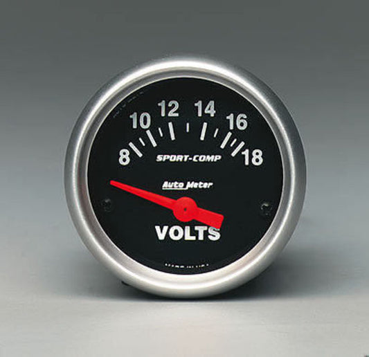 AutoMeter AU3391 Sport-Comp 2-1/16" Voltmeter 8-18V