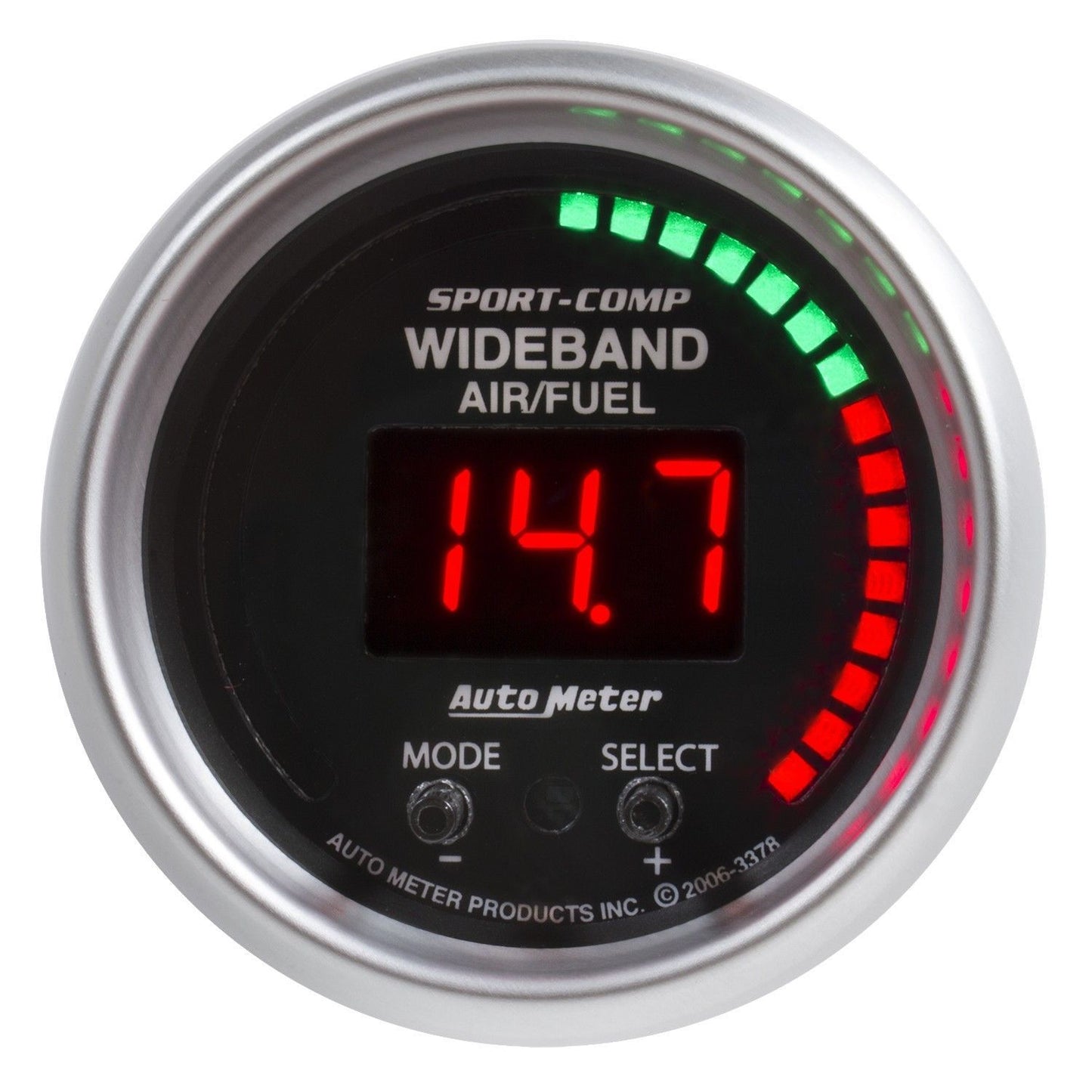 AutoMeter AU3397 Sport-Comp 2-1/16" Wideband Pro Plus Air Fuel Ratio Gauge