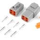 Haltech HT-031204 Plug and Pins Only - Matching Set of Deutsch DTP-4 Connectors (25 Amp)