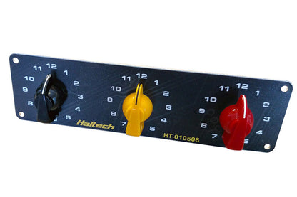 Haltech HT-010508 Triple Switch Panel Only - includes Yellow & Red knobs