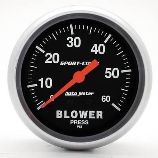 AutoMeter AU3402 Sport-Comp 2-5/8" Blower Pressure Gauge 0-60 PSI