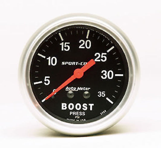 AutoMeter AU3404 Sport-Comp Boost Gauge 2-5/8" Mech 0-35 PSI