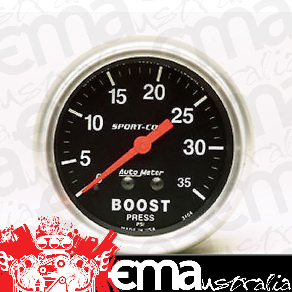 AutoMeter AU3404 Sport-Comp Boost Gauge 2-5/8" Mech 0-35 PSI