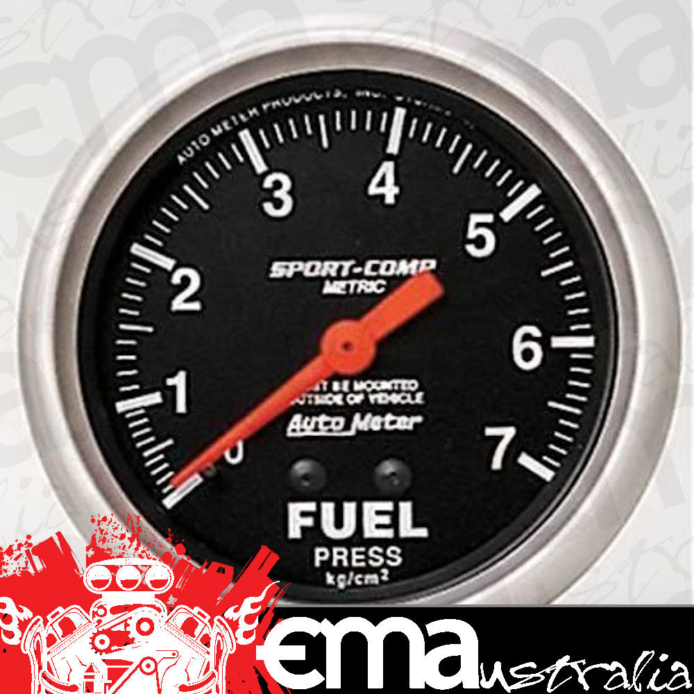 AutoMeter AU3412-J Sport-Comp 2-5/8" Mech Fuel Pressure Gauge Metric 0-7 Kg/Cm2