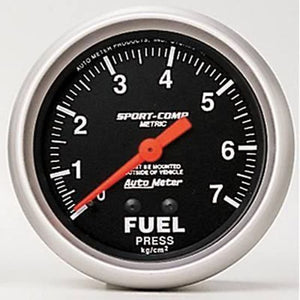 AutoMeter AU3412-J Sport-Comp 2-5/8" Mech Fuel Pressure Gauge Metric 0-7 Kg/Cm2